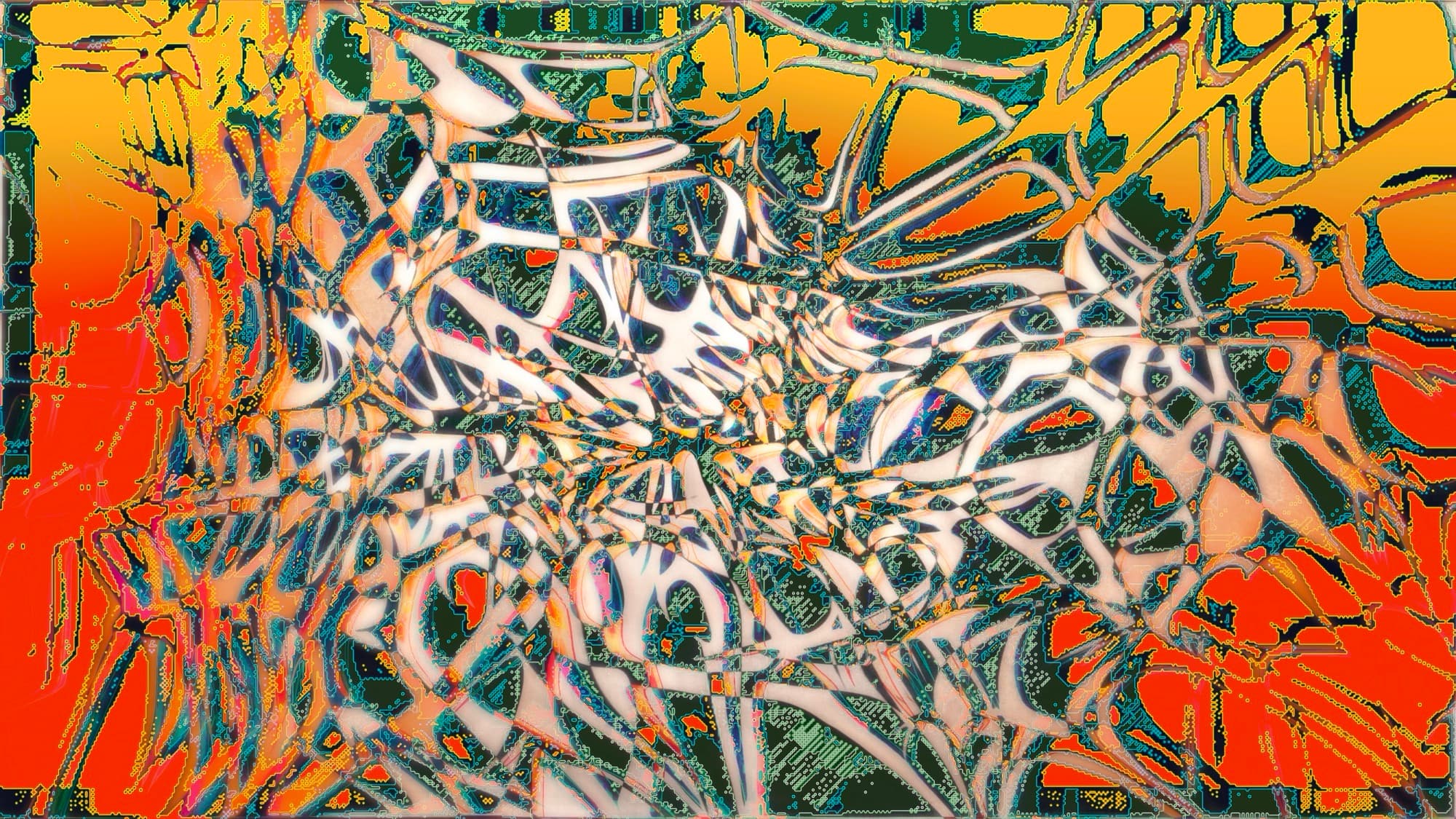 Post-Future Digital Alien Tapestry Core